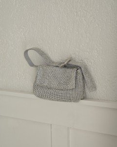 Kadın Silver Toka Detaylı Taş Dokuma Omuz Çantası