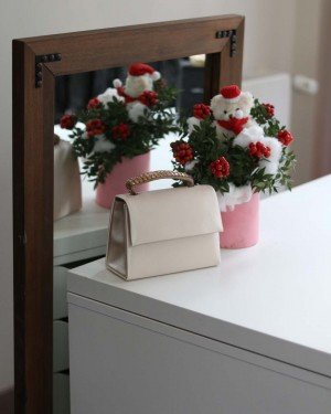 Kadın Nude Taş Tutma Detaylı Abiye Omuz Çantası 