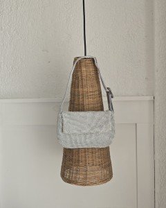 Kadın Silver Toka Detaylı Taş Dokuma Omuz Çantası