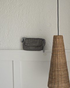 Kadın Platin Toka Detaylı Taş Dokuma Omuz Çantası