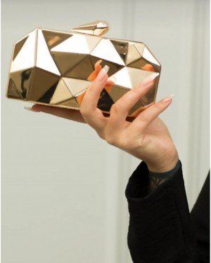 Kadın Gold Metal Abiye Çanta