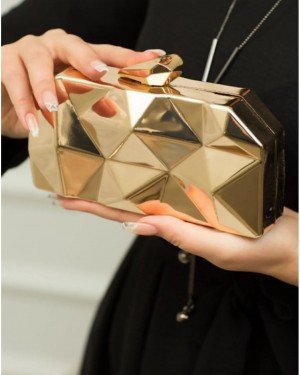 Kadın Gold Metal Abiye Çanta Kadın Gold Metal Abiye Çanta