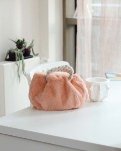 Mercan Peluş Örgü Sap El & Omuz Çantası 