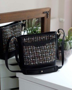 Kadın Siyah Tüvit Ayarlanabilir Askılı Omuz Çantası Kadın Siyah Tüvit Ayarlanabilir Askılı Omuz Çantası