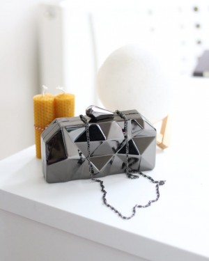 Platin Metal Kasalı Abiye Çanta Platin Metal Kasalı Abiye Çanta