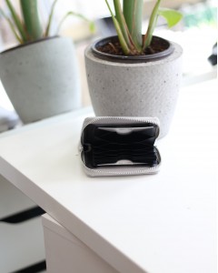  Kadın Gri Gerçek Deri Kartlık