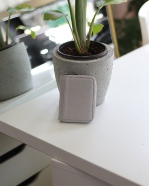  Kadın Gri Gerçek Deri Kartlık