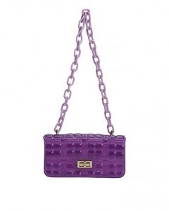 Mor Kemik Sap Detaylı Silikon Omuz Çantası Mor Kemik Sap Detaylı Silikon Omuz Çantası