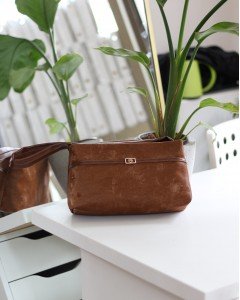 Kadın Taba Yumuşak Doku Eskitme Desenli Omuz Çantası