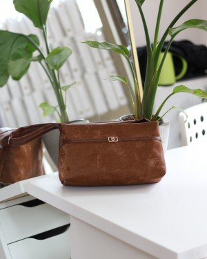 Kadın Taba Yumuşak Doku Eskitme Desenli Omuz Çantası