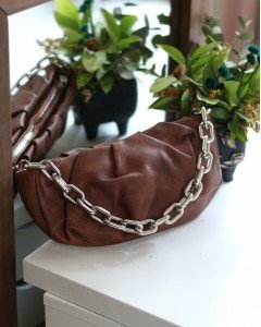 Kadın Taba Silver Zincir Detaylı Mini El Omuz Çantası Kadın Taba Silver Zincir Detaylı Mini El Omuz Çantası