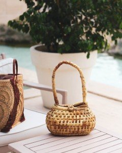 Kelly Bej Hasır Çanta