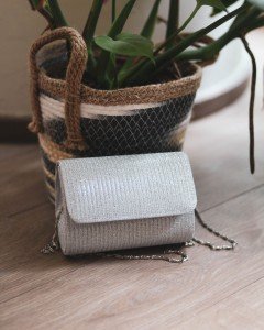 Gri Simli Mini Çapraz Çanta Gri Simli Mini Çapraz Çanta