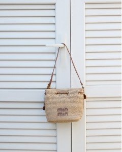 Kadın Camel Hasır Doku Bohça Form Omuz Çantası