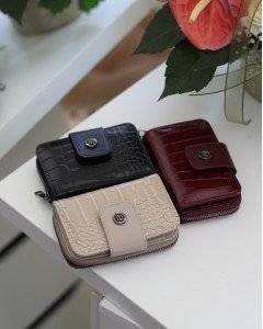 Kadın Bordo Kroko Doku Mini Boy Cüzdan