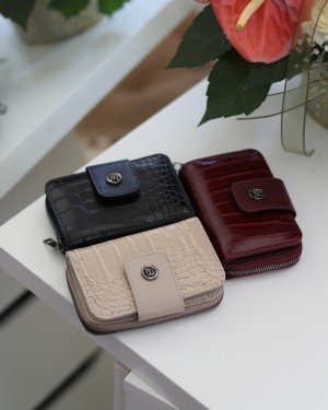 Kadın Bordo Kroko Doku Mini Boy Cüzdan