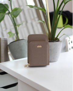 Kadın Vizon Kabartma Doku 3 Gözlü Kartlık Detaylı Telefon Çantası